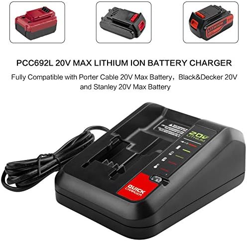 PCC692L 20V Max Lityum iyon pil şarj cihazı Porter Kablo için PCC600 PCC640 PCC685L PCC685LP PCC680L PCC681L PCC682L
