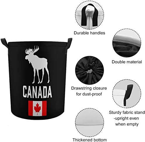 Kanada Geyik Bayrağı çamaşır sepeti İpli Kapatma ile çamaşır sepeti Saklama Torbaları Ev Seyahat için