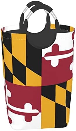 Maryland bayrağı 50l Kare Kirli giysi saklama Çantası Katlanabilir / Taşıma Kolu İle / Banyo Dolabı İçin Uygun Ev