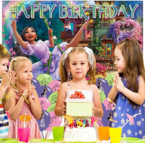 Thwae Isabella Mutlu Doğum Günü Backdrop, Sihirli Film Doğum Günü Partisi Süslemeleri Çocuk Parti Malzemeleri için