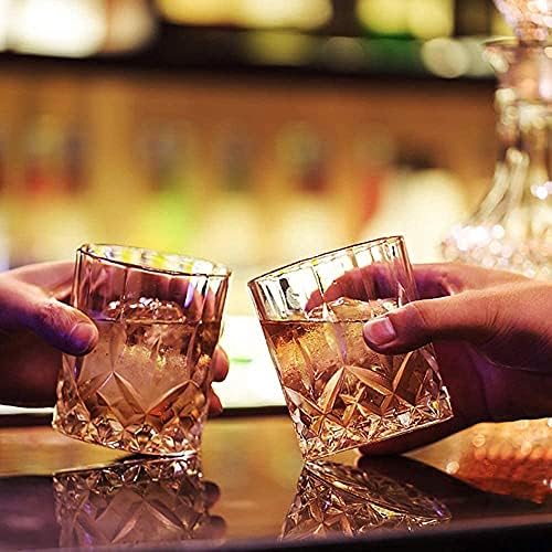 GLASKEY viski bardağı, 8 oz / 10 oz / 11 oz Kayalar bardak takımı 4, Bulaşık Makinesinde Yıkanabilir Kristal Bardak,