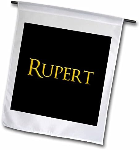 3dRose Rupert Amerika'da Yaygın erkek Bebek Adı. Siyah Muska üzerinde Sarı - Bayraklar (fl-364511-2)