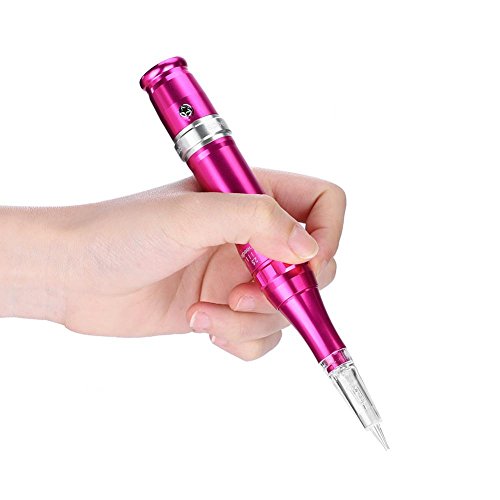 Kalıcı dövme kalemi Kiti İğneler Kartuşları Taşınabilir 35000 rpm Motor Döner Dövme Makinesi Kaş Eyeliner Dudak Kalemi(Gül)