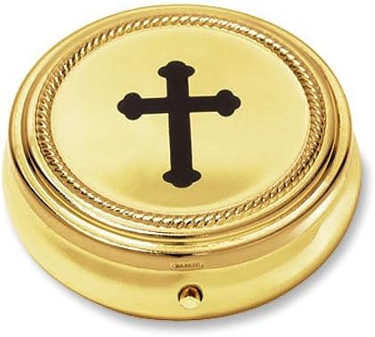 Katolik Tomurcuklu Haç Altın Tonlu Pyx Kasa, 2 1/4 inç