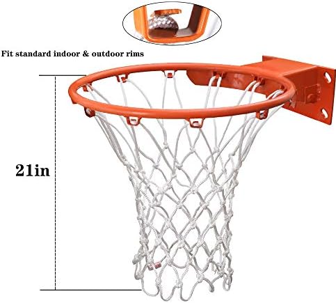 HOPINO Ağır basketbol potası ağı Yedek uyar Standart basketbol potası Kapalı veya Açık için 12 Döngüler, Beyaz