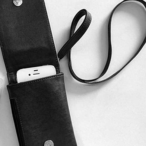 Aptal SLE Siyah Mutlu Desen Telefon Cüzdan çanta Asılı Cep Kılıfı Siyah Cep