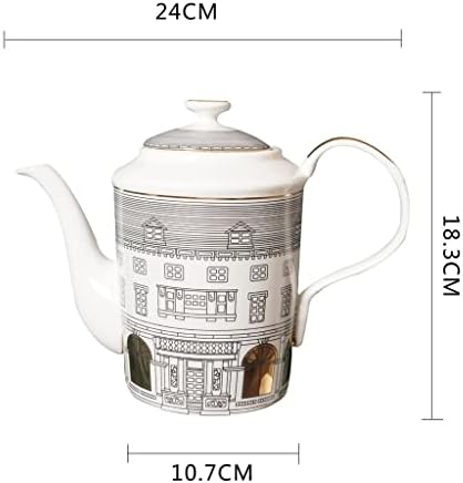 XİULAİQ Mimari desen kemik çin çayı demlik cezve süt tenceresi şekerlik fincan tabağı kahve seti çay seti (Renk: A,