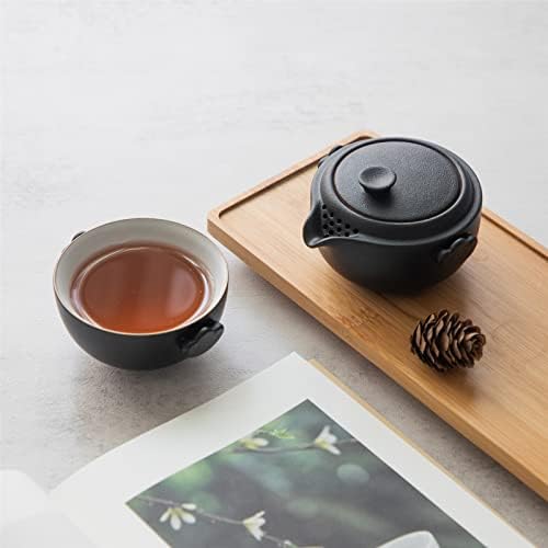 HEER Çin Seyahat Gaiwan çay seti Bir, Seramik Küçük Kung Fu Demlik Çay Fincanı Yetişkinler için, japon Tarzı Çay Aksesuarları