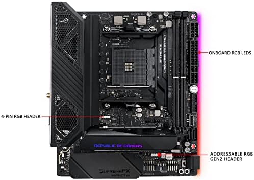 Asus ROG (X570) Crosshair VIII Impact, AMD, AM4, Ryzen 3000, (Mini-DTX) PCIe 4.0 özellikli SFF Oyun Anakartı, Yerleşik