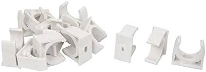 X-DREE 14 adet 25mm Çap Beyaz PVC su tüpü Boru hortum bağlantısı Kelepçeleri Geçmeli Tip Klipler(14 adet 25mm Diámetro