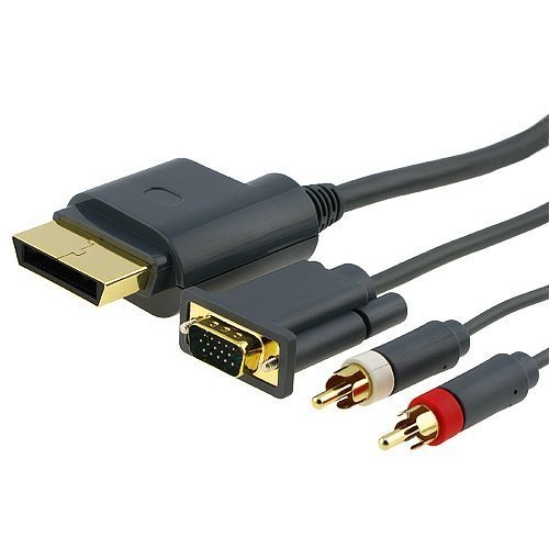 Importer520 6ft Premium VGA Kablosu w / Microsoft Xbox 360 / Xbox 360 Slim için Dijital Optik Ses Bağlantı Noktası