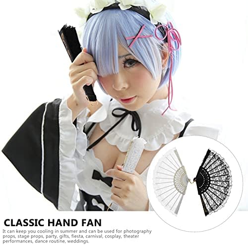 NUOBESTY El Fanlar Japon el fanı 2 adet katlanır yelpazeler Çin Japon Vintage Retro Tarzı El Bambu Fanlar Hediyeler