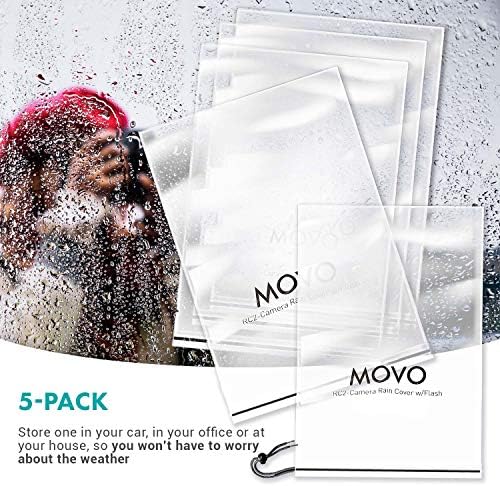 Movo (5 Paket) RC1 Temizle yağmur kılıfı DSLR Kamera ve Lens için 18 Uzun