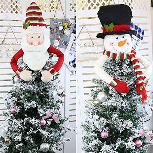 CFSNCM Noel Ağacı Topper Sevimli silindir şapka Kış Parti Ağacı Süslemeleri Yaşlı Adam Kardan Adam Süs Noel Süslemeleri