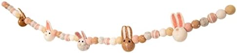 Elmas Süslemeleri için Duvar Paskalya Yün Topu Tavşan Havuç Garlands El Yapımı Top Bunny Asılı Afiş Paskalya Bahar