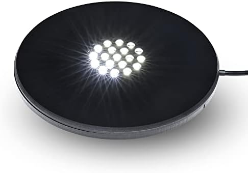 Cam Sanatı için ASENTE 19 LED beyaz ışıklı Taban - 3D Kristal Cam Sanatı için dairesel ışıklı Ekran Kaidesi - LED