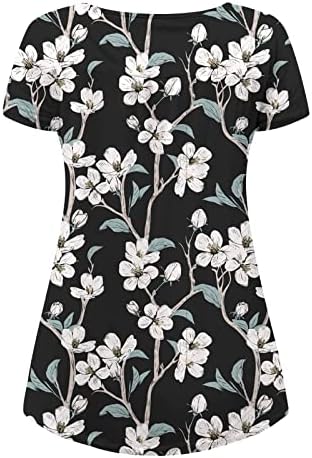 Bayan T Shirt Gevşek Fit 2023 Yaz Rahat Şık Kısa Kollu T Shirt Çiçek Sevimli Tees Tshirt Moda Bluzlar