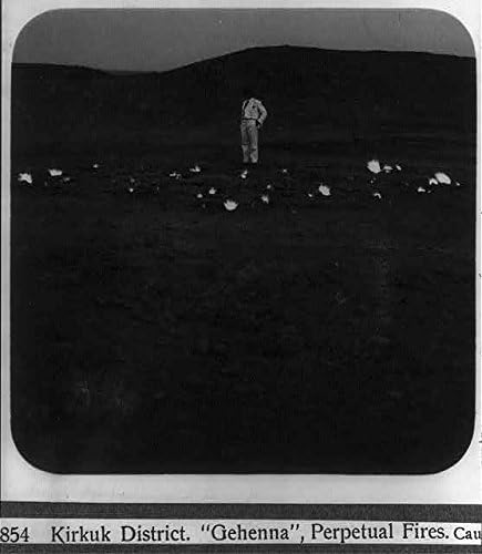 Tarihselfindings Fotoğraf: Kerkük Bölgesi, Cehennem, Sürekli Yangınlar, Doğalgazın Kaçışı, 1932, Irak