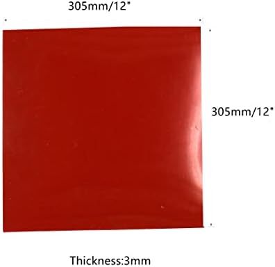 Esnek ısıya dayanıklı silikon kauçuk kaplama, Yüksek sıcaklık, Pürüzsüz yüzey, Kırmızı 1/8 x 12 x 12 inç