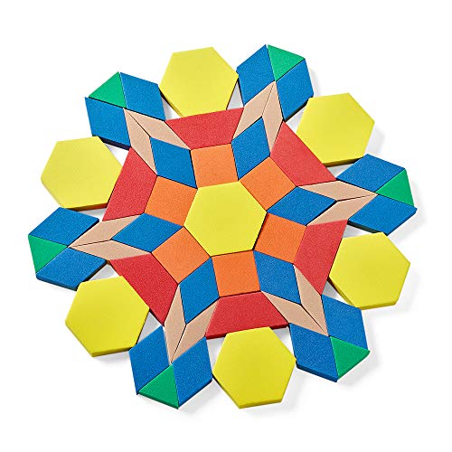 hand2mind Köpük Plastik Desen Blokları Çocuklar için, Anaokulu için Şekiller, Montessori Oyuncaklar, Geometrik Şekiller,