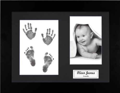 BabyRice Yeni Bebek El İzi Ayak İzi Kiti, Mürekkepsiz Silme Siyah Ekran Çerçevesi, Siyah Montaj 0-3 yıl