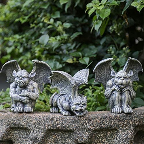 Minyatür Gargoyles Heykeli, Yeraltı Karanlık Sanatlar Fantezi Gotik Heykel, Katedral Guardian Kanatlı Gargoyle Heykelcik,