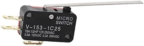 V-153-1C25 27X16X10MM SPDT Mikro Limit Anahtarı 3 Terminalleri Anlık (Renk : 10 Adet)