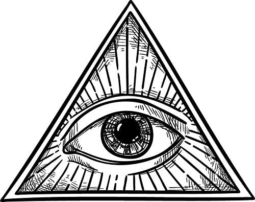 EW Tasarımlar Siyah ve Beyaz All Seeing Eye Providence Basit Piramit Vinil Çıkartması tampon çıkartması (4 Geniş)