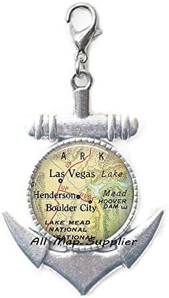 AllMapsupplier Moda Çapa Fermuar Çekme Las Vegas haritası Istakoz Toka Çekicilik,Las Vegas haritası Çapa Fermuar Çekme,Las
