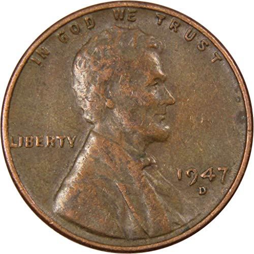 1947 D Lincoln Buğday Cent AG Hakkında Iyi Bronz Penny 1c Sikke Tahsil
