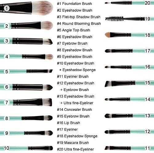 JAHH Boyama Kalem 20 adet makyaj fırçası Seti Aracı Makyaj Yıkama Göz Makyajı, Fondöten, Göz Farı ve Diğer Kozmetik