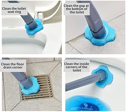 PFANN Tek Kullanımlık Tuvalet Fırçası Seti Ev Temizlik Fırçası Klozet Uzun Saplı Fırça Değiştirilebilir Temizleme