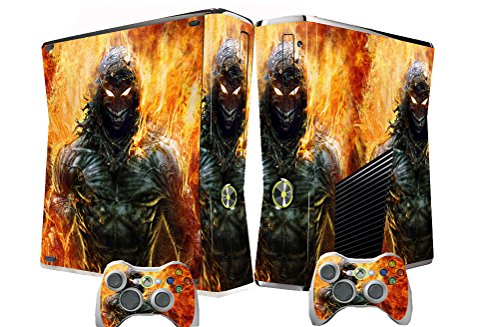 Xbox skins yangın canavar hayalet çıkartmaları vinil kapak xbox 360 slim konsolu için