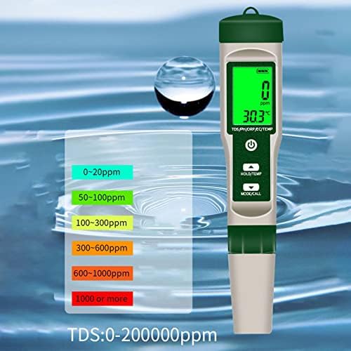 Fenteer Dijital Su Kalitesi, IP65 Su Geçirmez LCD Arka Su test ölçüm cihazı Tds Sıcaklık Ölçer