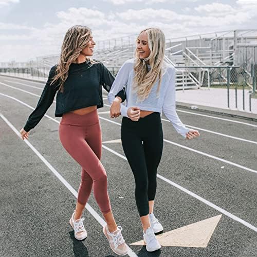V Çapraz Bel Tayt Kadınlar için Karın Kontrol Yumuşak Egzersiz Koşu Yüksek Belli Olmayan See Through Siyah Yoga Pantolon