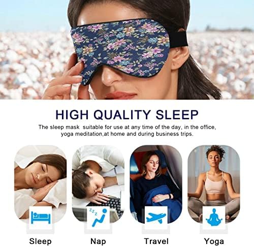 Renkli çiçekler uyku maskesi kadın erkek pürüzsüz rahat ışık engelleme göz maskesi gece körü Körüne seyahat için ayarlanabilir