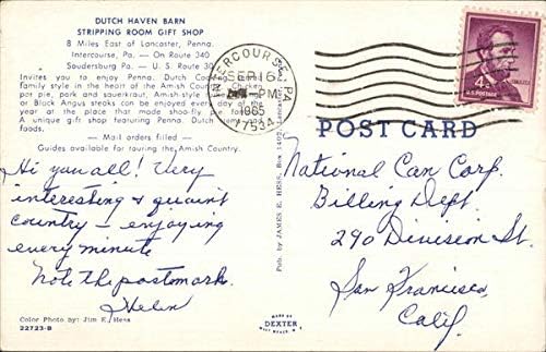 Hollanda Cenneti Ahır Lancaster, Pensilvanya PA Orijinal Vintage Kartpostal 1965