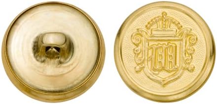 C & C Metal Ürünleri 5268 Crest Metal Düğme, Beden 30 Ligne, Altın, 36'lı Paket