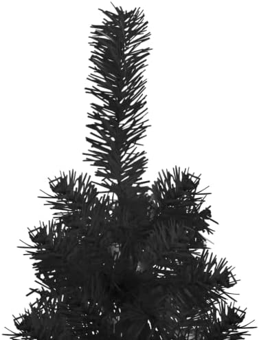 vidaXL İnce Yapay Yarım Noel Ağacı Standlı Siyah 47.2