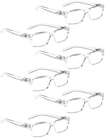 LUR 6 Packs Temizle okuma gözlüğü + 3 Packs Metal Yarım Çerçeve okuma gözlüğü (Toplam 9 Pairs Okuyucular + 1.00)
