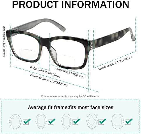 Eyekepper Polikarbonat Büyük Lens Hattı Bifokal Gözlük Okuyucular Erkekler Gri +1.5