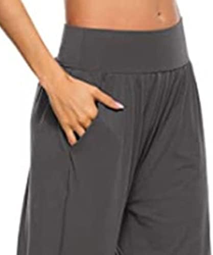 Maiyifu-GJ Geniş Bacak Yoga Pantolon Kadınlar için Elastik Yüksek Bel Rahat dinlenme pantolonu Gevşek Rahat Streç