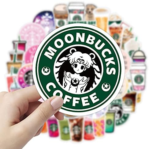 CNFNJFH Star_Bucks Çıkartmalar 53 ADET Kahve Estetik Çıkartmalar Paketi Vinil Su Geçirmez Çıkartmalar Dizüstü Kaykay