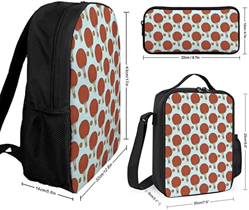 Ping Pong Raket ve Top okul sırt çantası Setleri Öğrenci için Sevimli Baskılı Sırt Çantası Seti Yalıtımlı yemek kabı