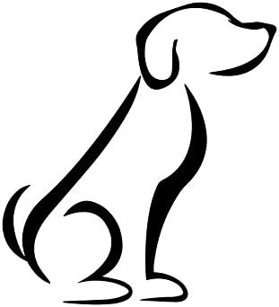 Uygun Fiyatlı Max Çıkartmaları Oturan Köpek Siluet Çıkartması Dizüstü Araba Dizüstü 5.5 (Siyah)