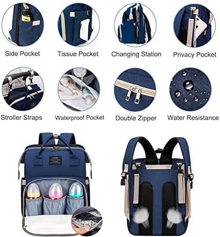 ANWTOTU Bebek Bezi çantası Sırt Çantası, Bebek Bezi Çantası Değişen İstasyonu ile Kız Erkek Bebek Bezi Çantası, Büyük