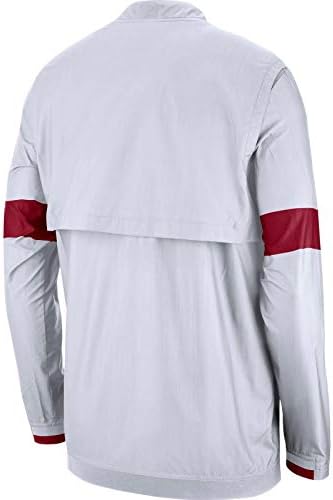 Nike Erkek Alabama Crimson Tide Antrenörler Çeyrek Fermuarlı Ceket Beyaz