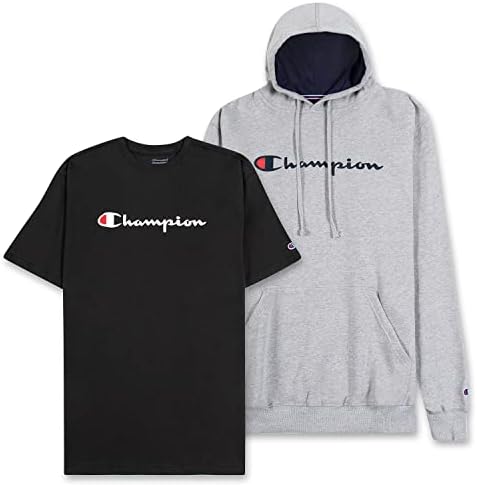 Şampiyon 2'li Kapüşonlu Sweatshirt ve Tişört-Büyük ve Uzun Erkek Sweatshirt ve Tişört Paketi