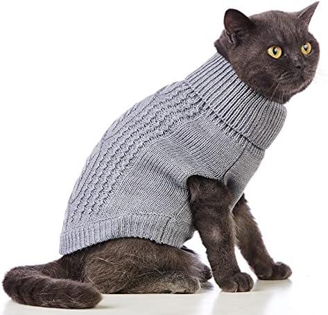 Jnancun Kedi Kazak Balıkçı Yaka Örme Kolsuz Kedi Giysileri Sıcak Kış Yavru Kedi Giysileri Soğuk Mevsimde Kediler veya