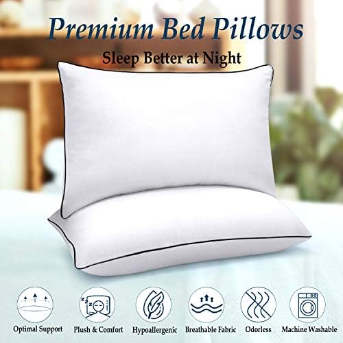 Coolzon Yatak Yastıklar Uyku için Standart yastık takımı 2, Yastık Ev ve Otel Koleksiyonu Kabarık Yastıklar Yumuşak